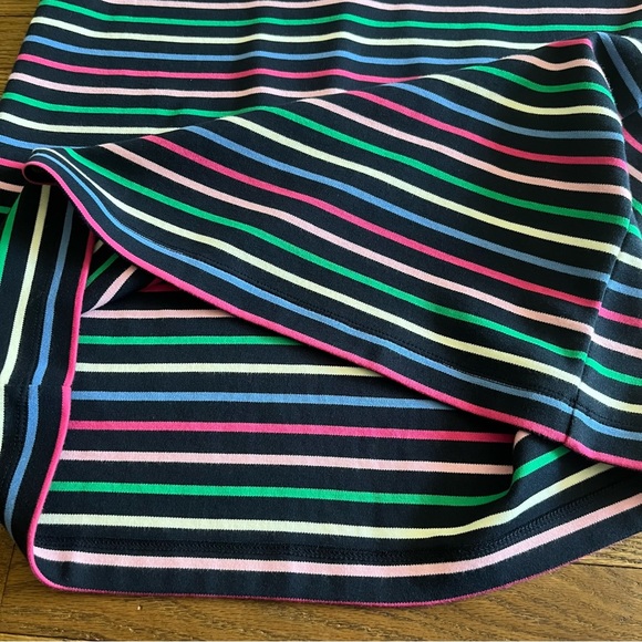 Talbots Short Sleeve Bow Detail Multi Striped Cotton Dress Cute And Comfy Small - Picture 6 of 7